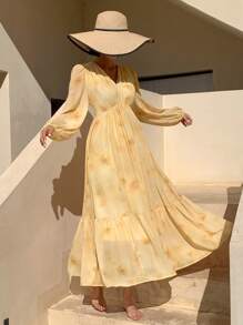 Dress Floral Midi Fall