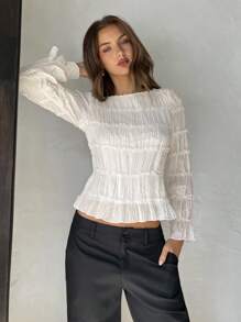 Blouse Chiffon Contrast Lace