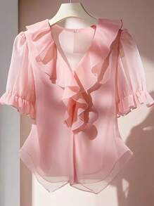Blouse Franclia V-Neck Ruffle