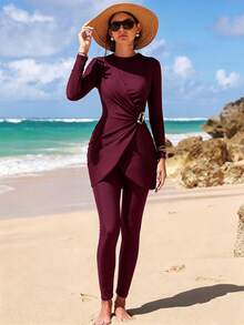 Swim Shayni Asymmetrical Burgandy