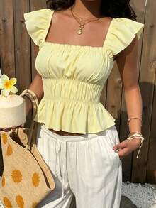 Joteen Yellow Crop Top