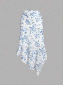 SHEIN MOD Blue and White Skirt