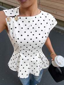 Shirt Black White Polka (XS)
